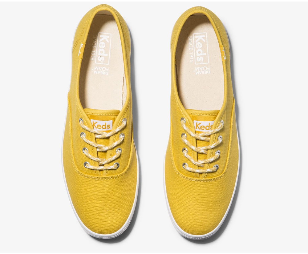 Zapatillas Keds Mujer Amarillo - Champion Solids - 293-KHOEWD